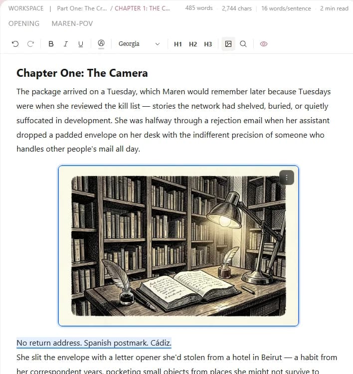 An inline image embedded in a draft between paragraphs of text