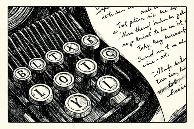 Vintage typewriter keys